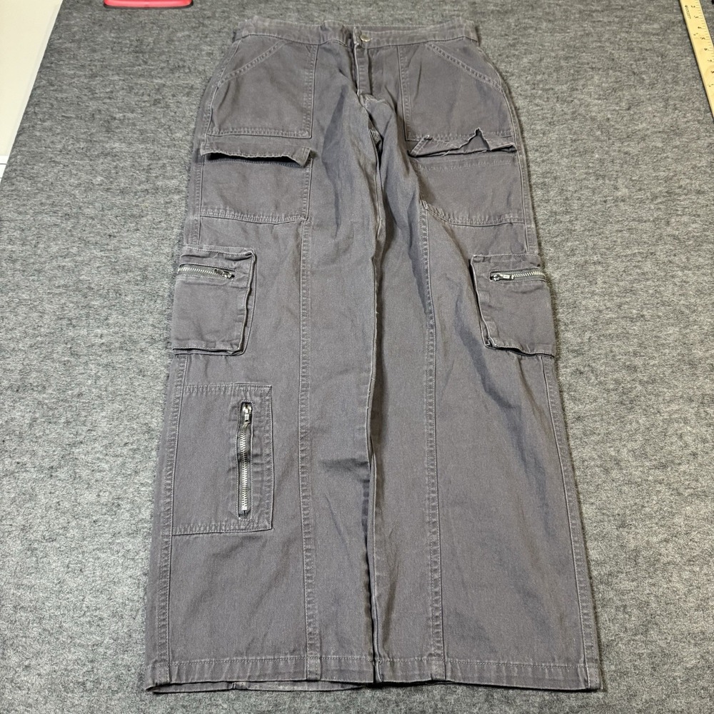 VTG Y2K Angel Kiss Utility Multi Pocket Cargo Pants Womens 26 Indie Grunge Rave